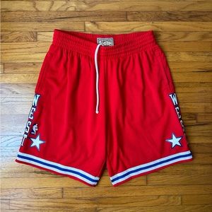 Red mitchel and ness shorts